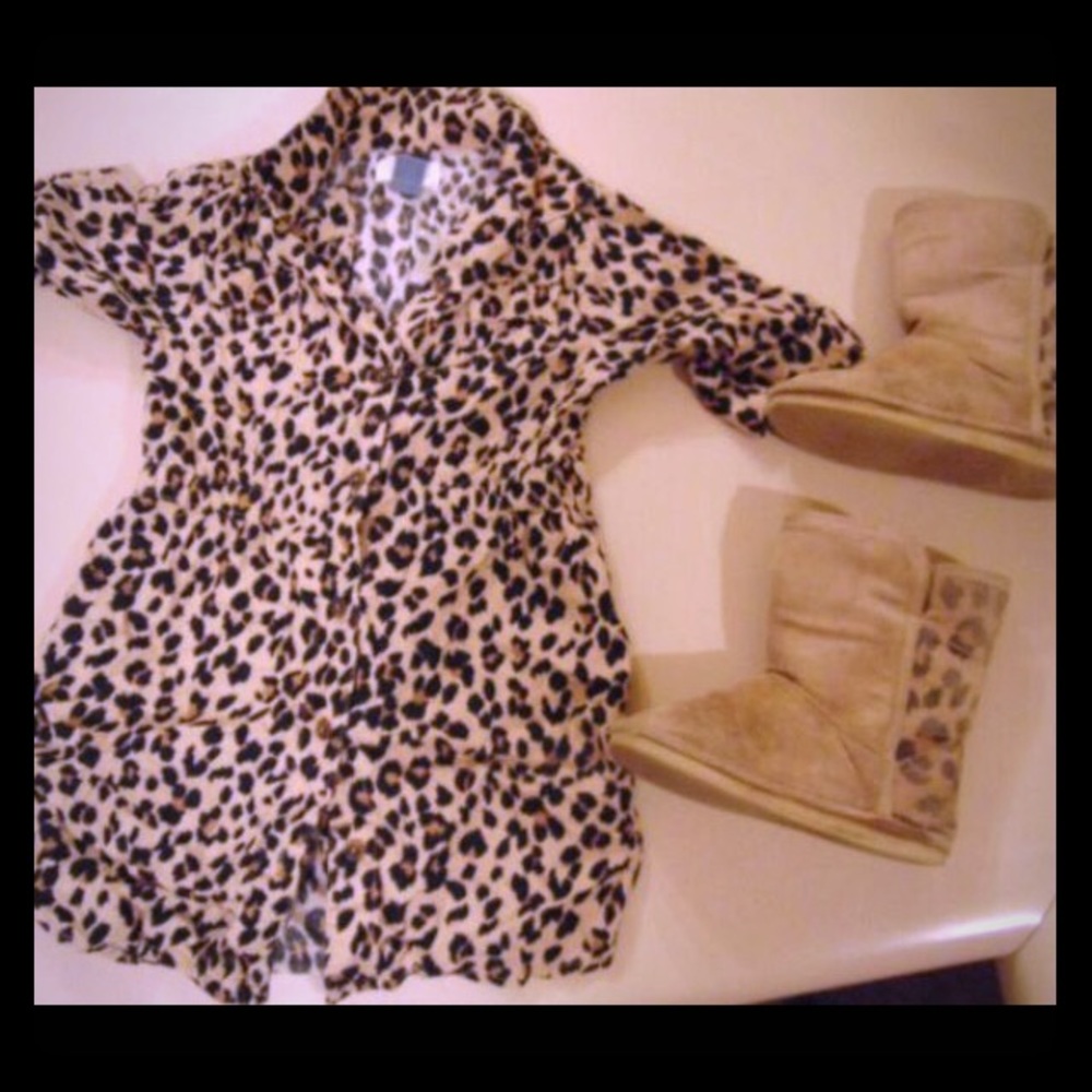 Leopard print dress - boots FREE