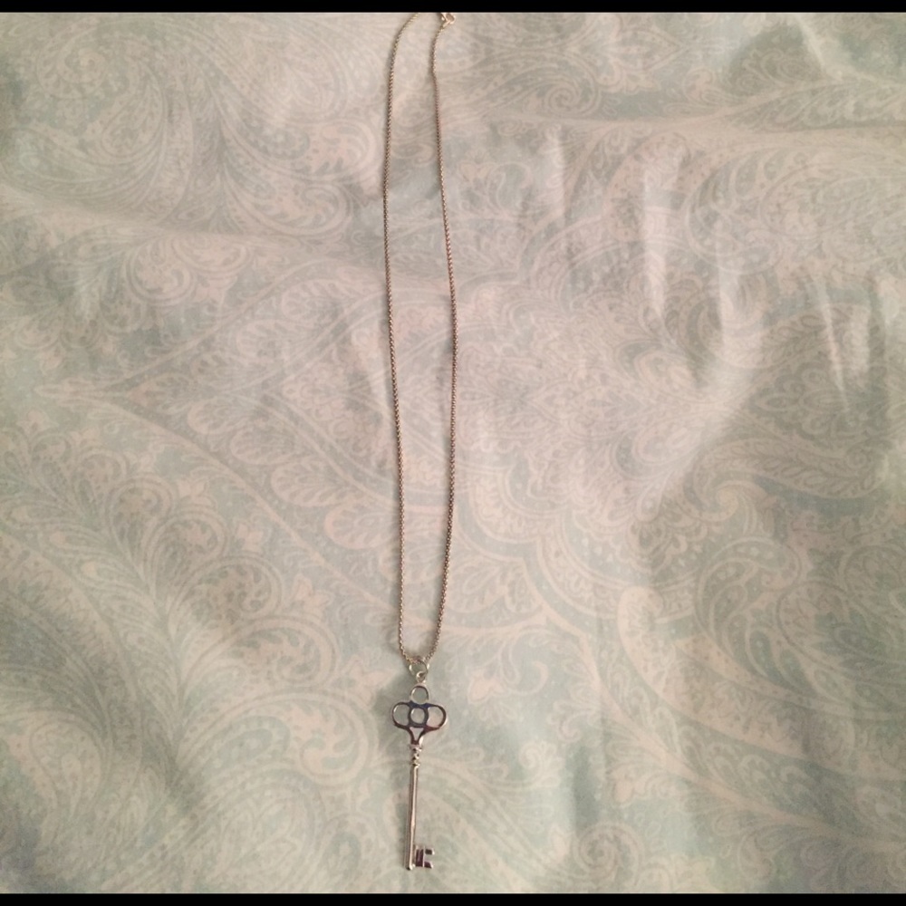 Sterling silver key necklace