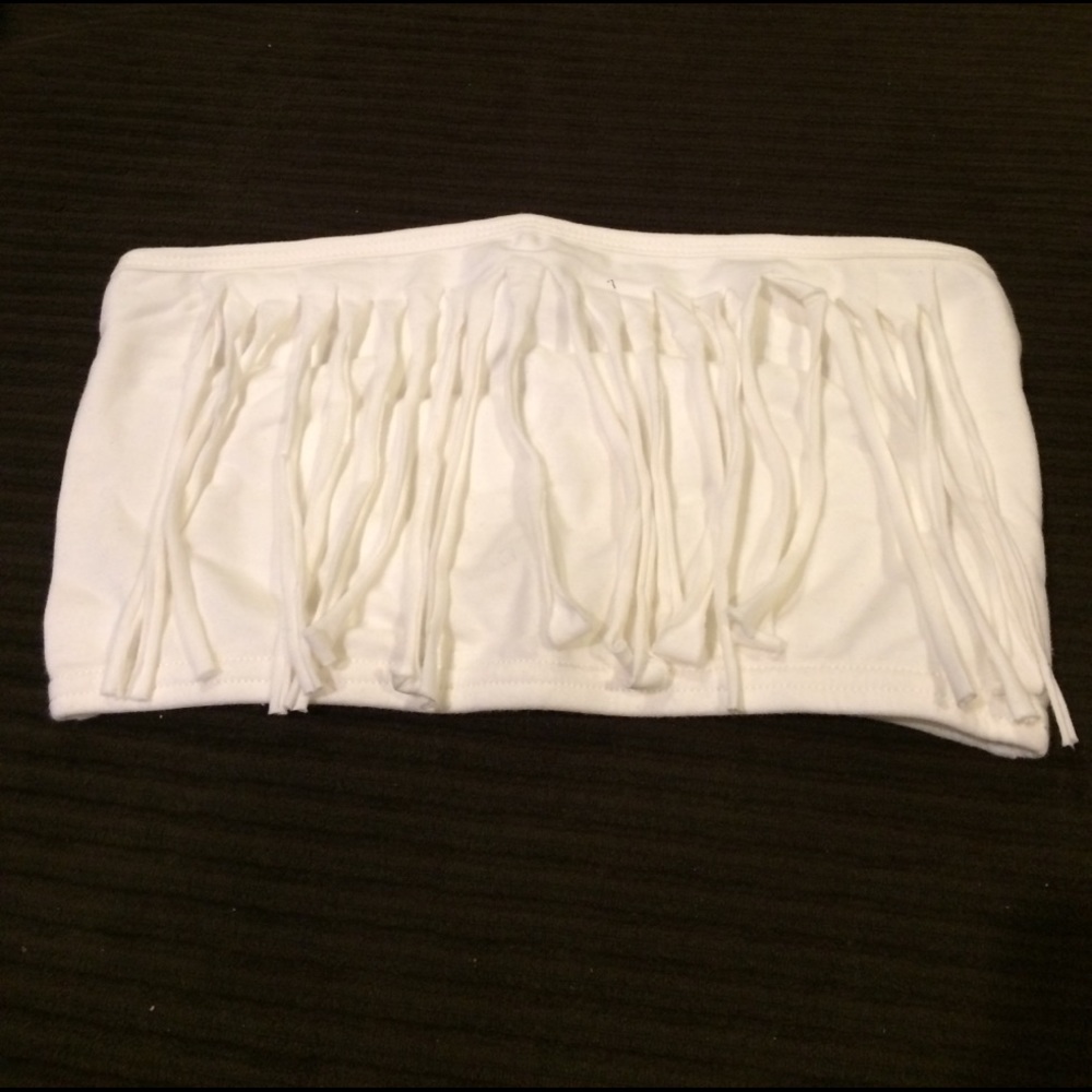 White fringe bandeau