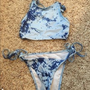 Blue tie dye bikini
