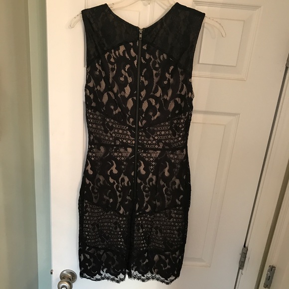 Gianni Bini nude & black lace LBD - Picture 4 of 7