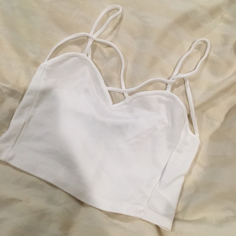 Brandy Melville Strappy Crop Top in White