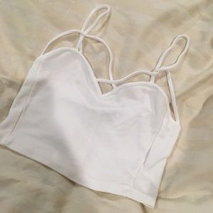 Brandy Melville Strappy Crop Top in White