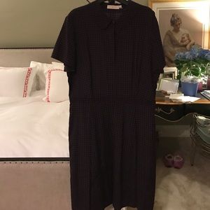 Adorable navy & cranberry solk soie dress.