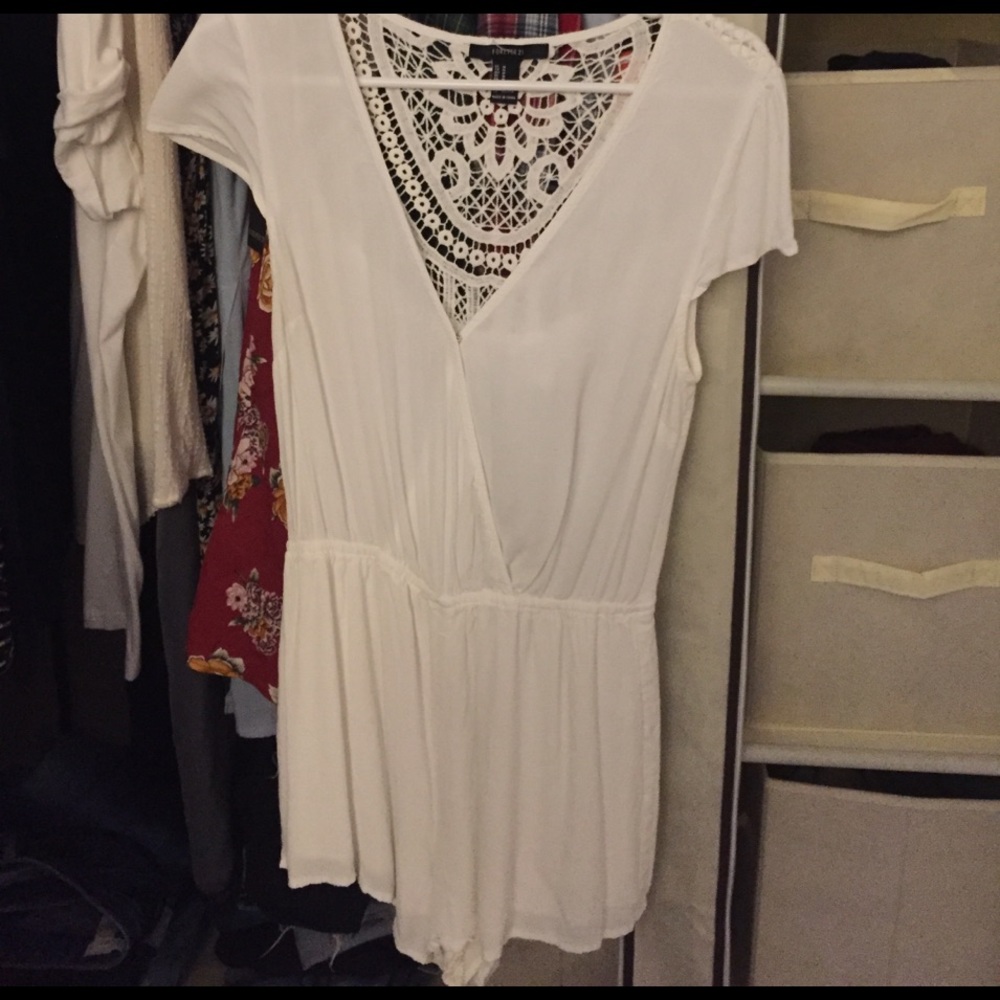 White surplice romper