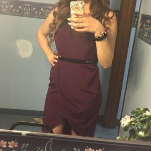 Burgundy midi dress