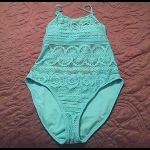 NWT Kenneth Cole Mint lace One piece swim suit