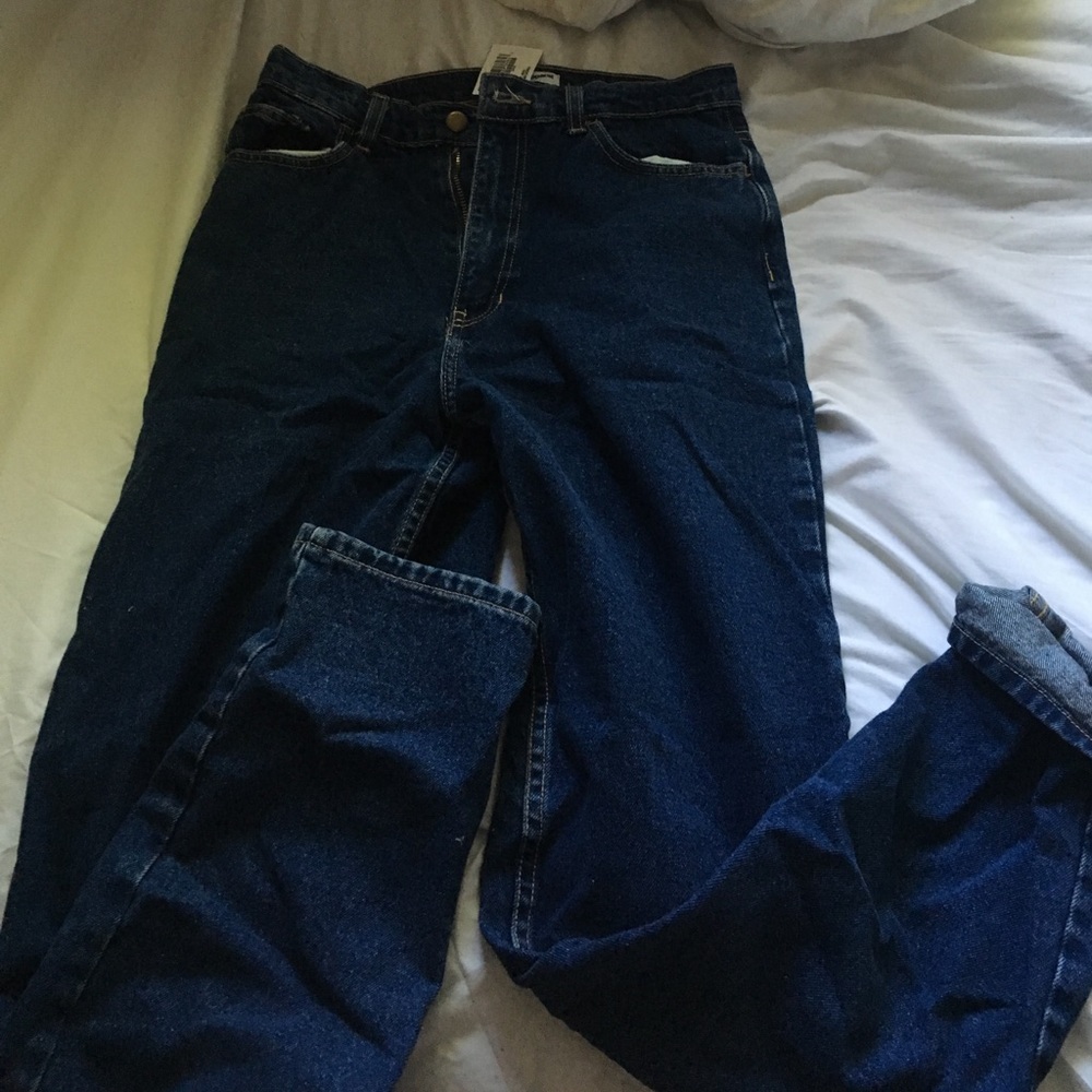 American Apparel Dark Wash Mom Jeans