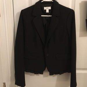 LOFT Ruffle Detail Black Blazer