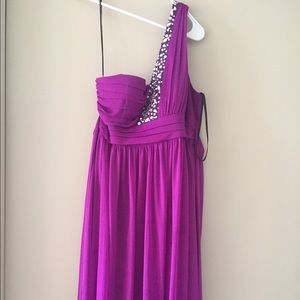 Magenta one shoulder dress