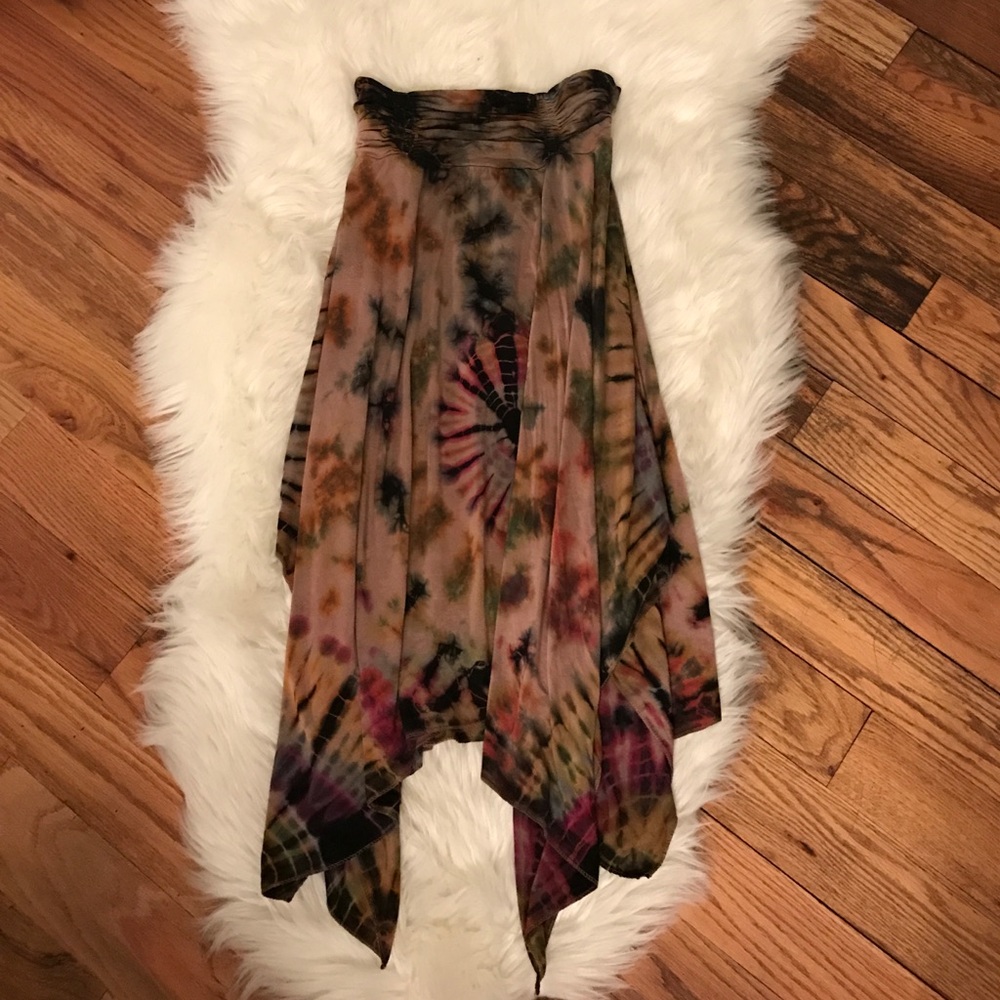 Tie Dye Asymmetrical Skirt