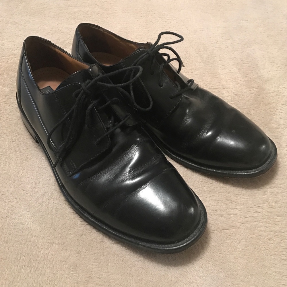 Black leather dress shoes size 9,5