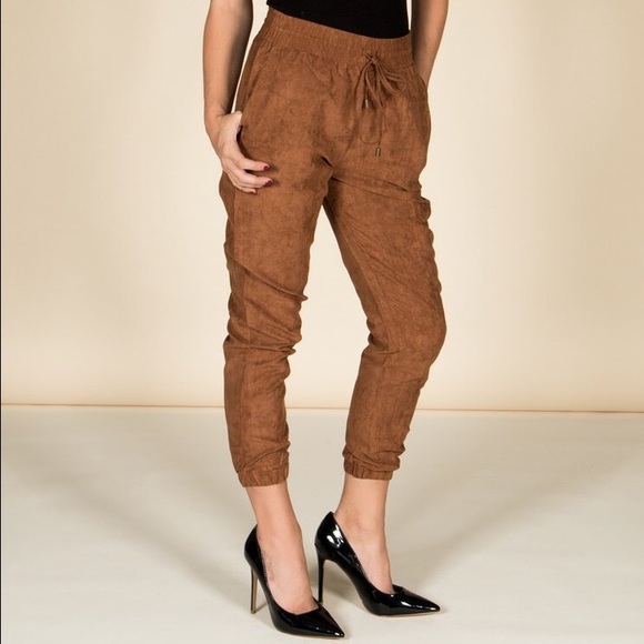 Pants - BOGO✅ Faux Suede Joggers cognac color!