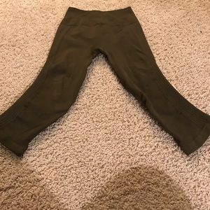 Lululemon Flow and Go Military Green Crops