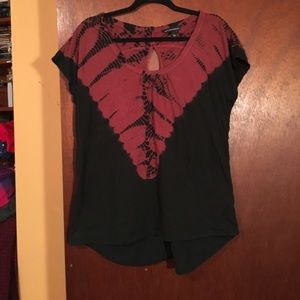 Rock and Republic tie dye L skull button top