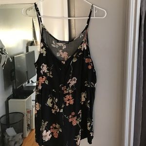Brandy Melville Floral Romper Button Up