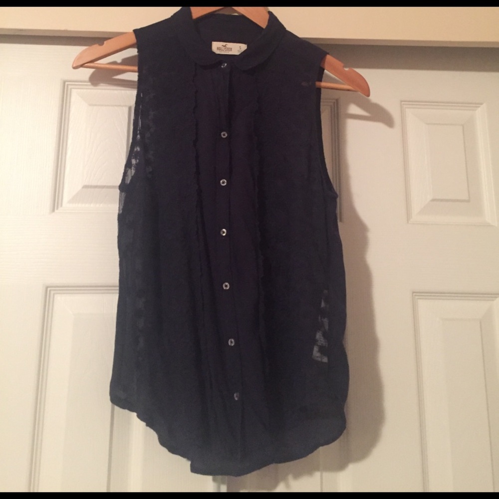 Hollister Navy Blue Blouse