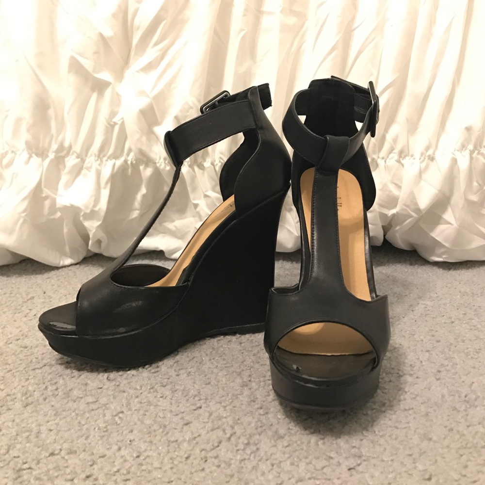 Charlotte Russe leather wedges