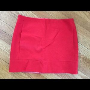 Jcrew red wool skirt