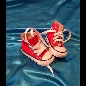 Red high top toddler Converse