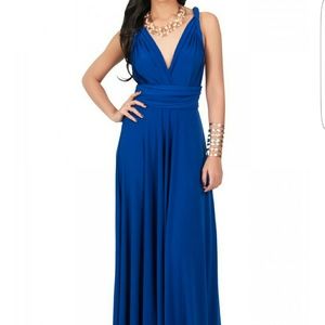 Cobalt blue convertible wrap dress