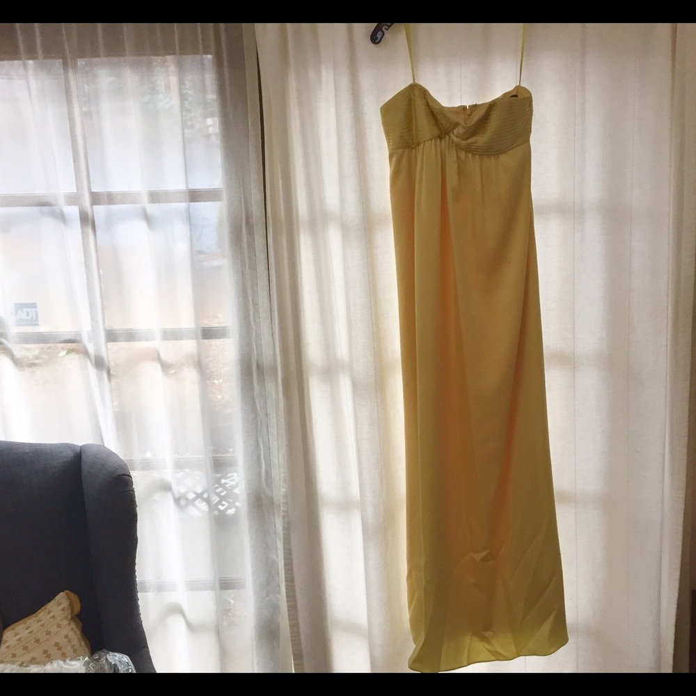 BCBG Yellow Silk Evening Gown
