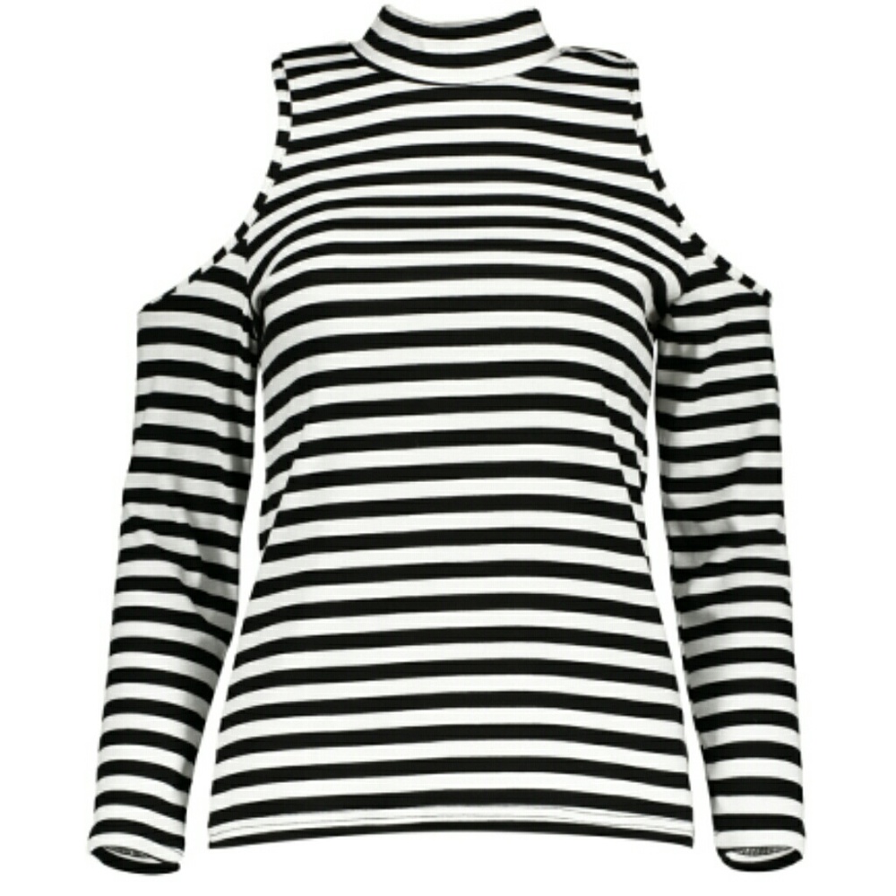 Striped cold shoulder top - Picture 4 of 4