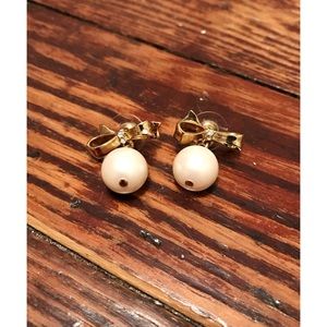 Kate Spade bow pearl earrings