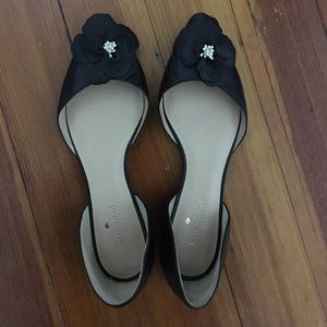 Never worn!! Kate spade flats with  flower det