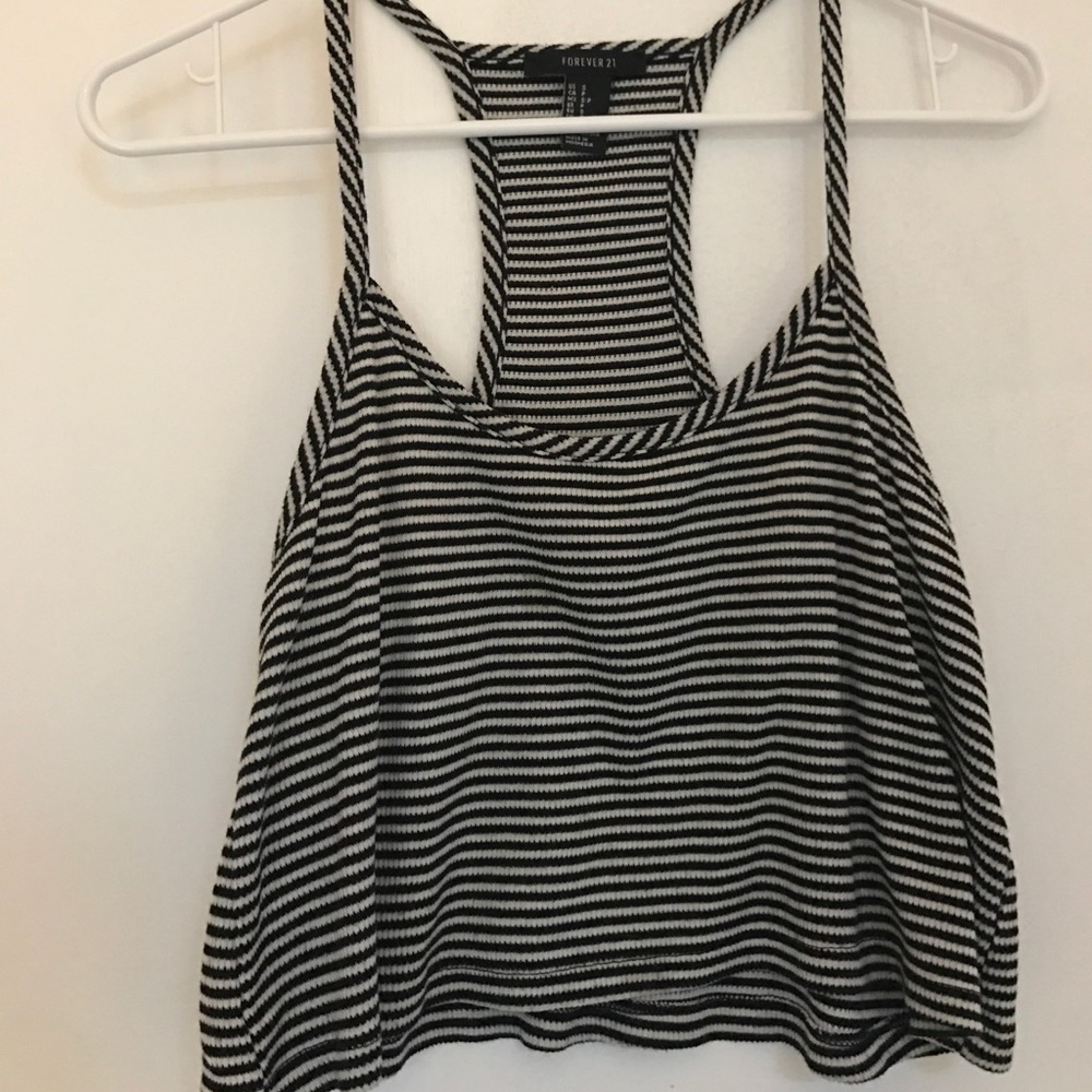 Cropped striped tank top