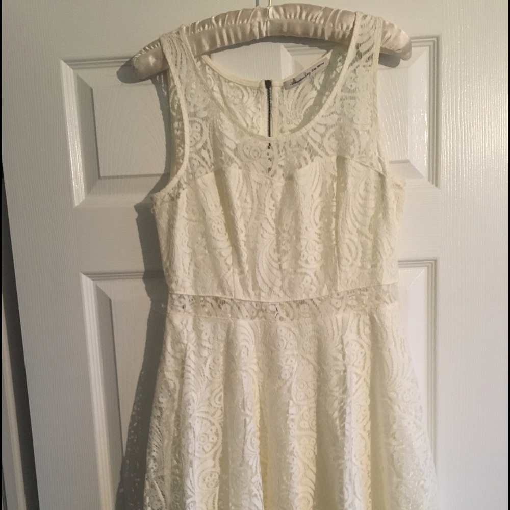 White dress with mesh. Never worn