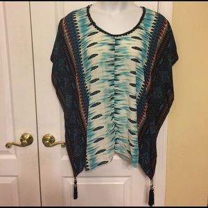 Ny Collection women's chiffon embroidery trim caft