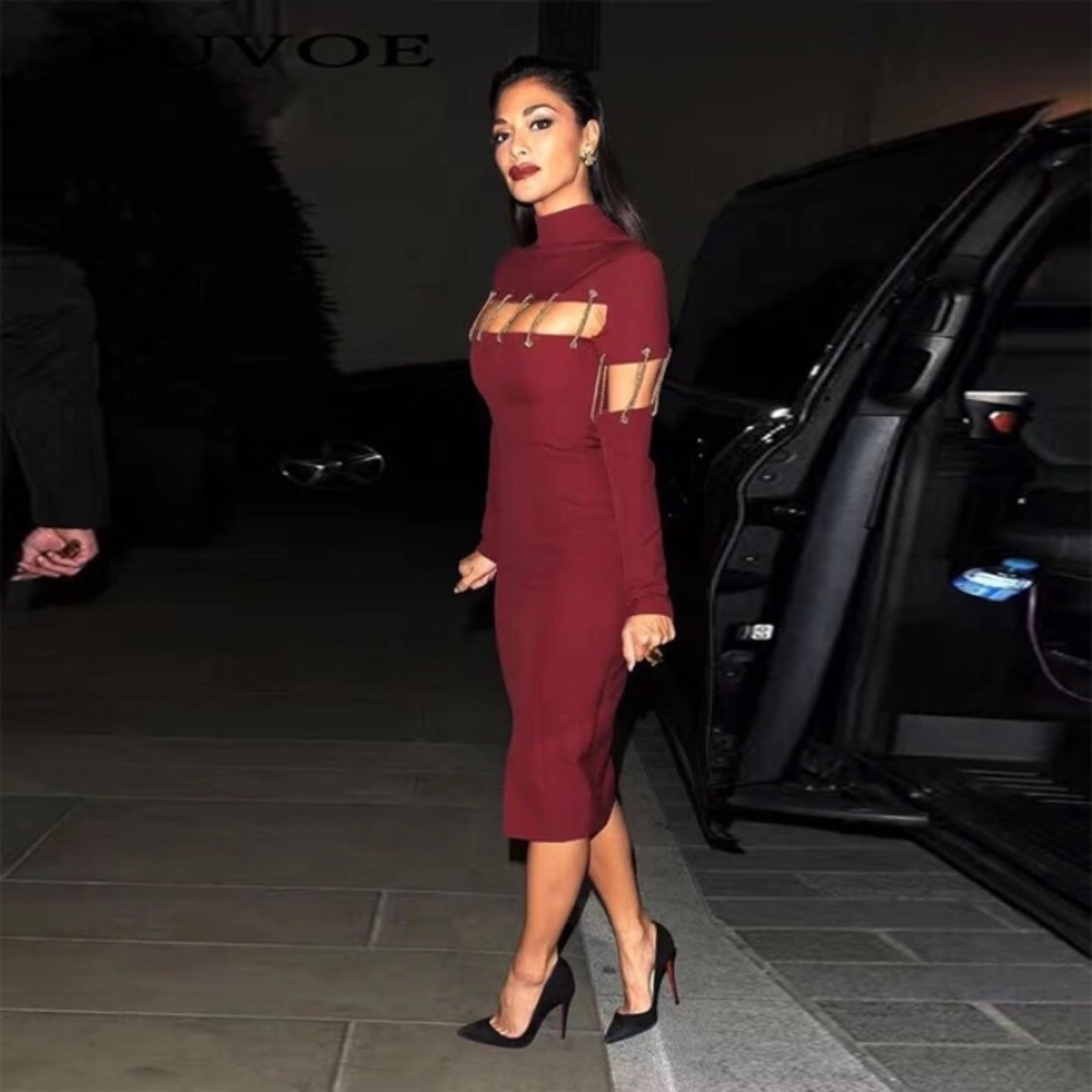 New gorgeous chain bandage midi dress - Picture 4 of 7