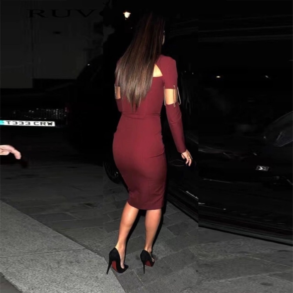 New gorgeous chain bandage midi dress - Picture 5 of 7