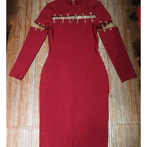 New gorgeous chain bandage midi dress - Picture 6 of 7