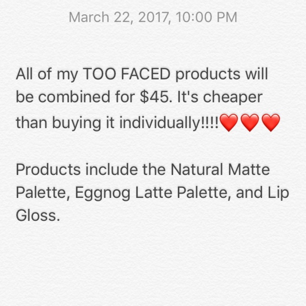 All TOO FACED Products