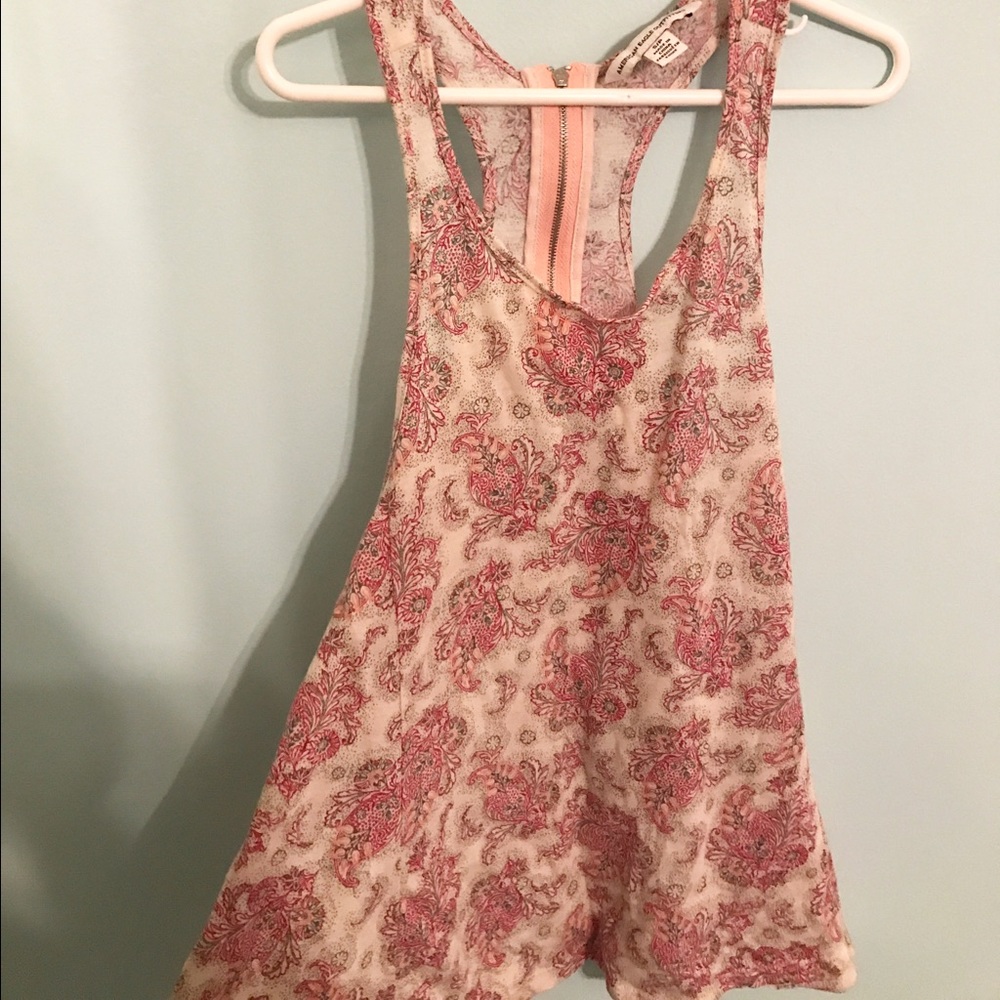 AEO racerback floral tank top