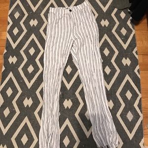 Brandy Melville White and Navy Striped Pants