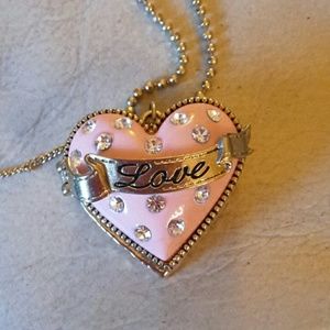 Betsy Johnson charm heart necklace