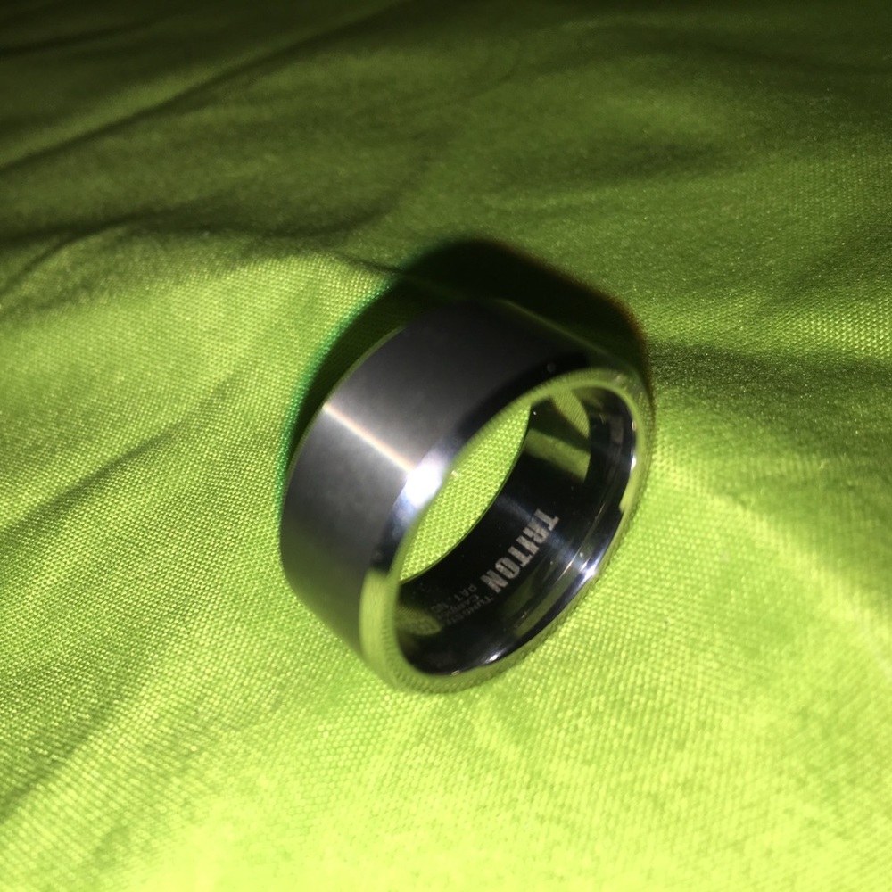 Men's size 9.5 TRITON ring in A dark gunmetal gray