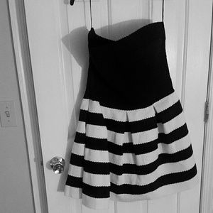 Strapless mini skater dress