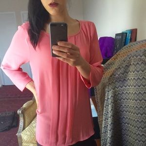 Ann Taylor Loft Coral Pink Blouse