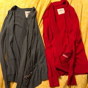 Two Hollister long sleeve cardigans