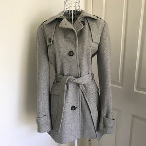 Light gray peacoat trench