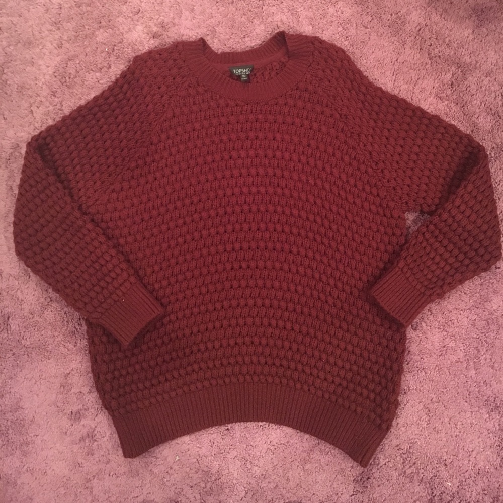 Burgundy knit TopShop sweater