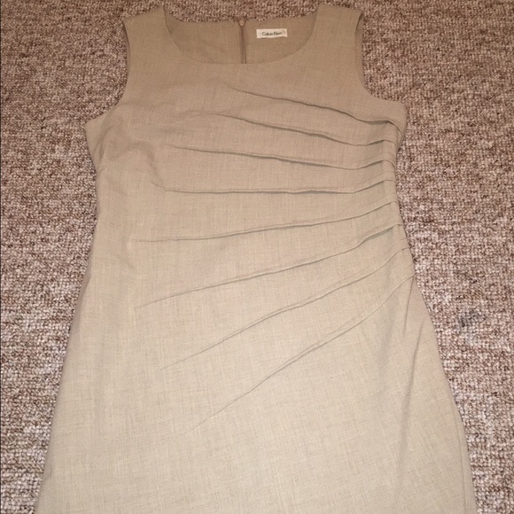 Calvin Klein Dresses & Skirts - Calvin Klein Beige Sleeveless Career Dress