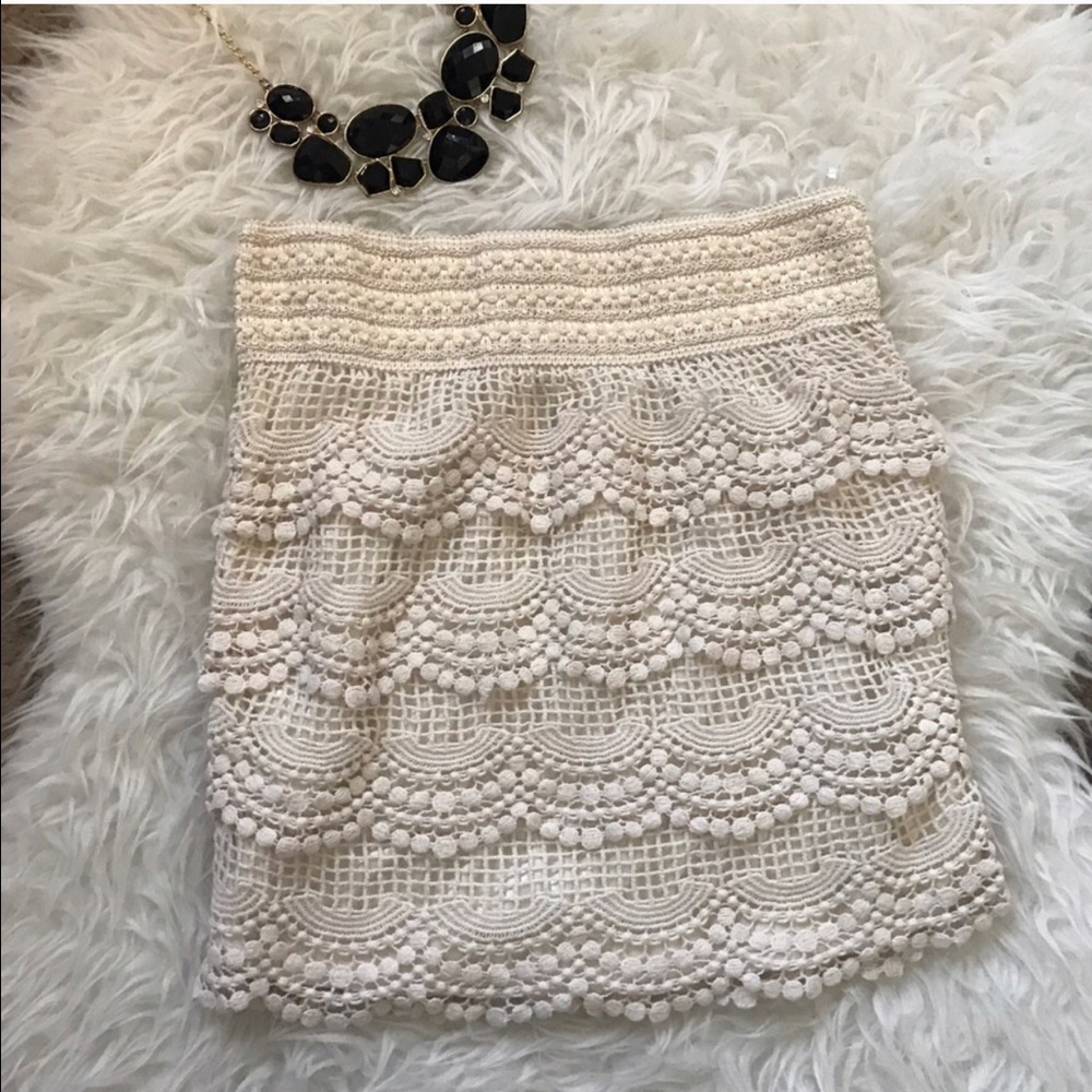 Cream Lace Skirt
