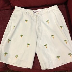 Berle Palm Tree Embroidered Shorts