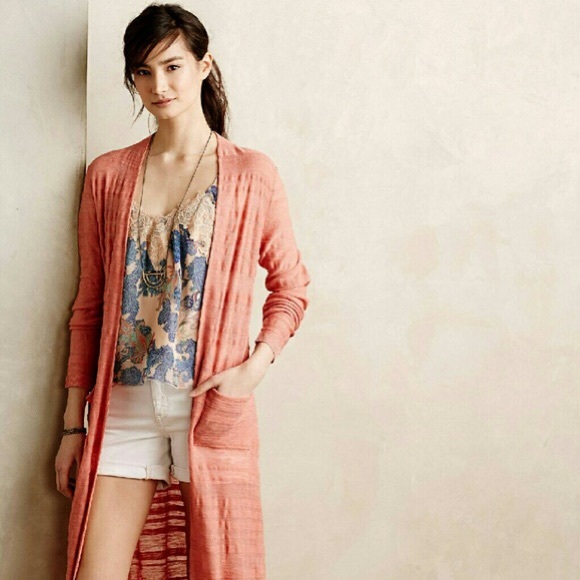 Anthropologie Sweaters - Moth Anthropologie light orange duster cardigan