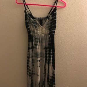 Tie dye crochet boho maxi dress